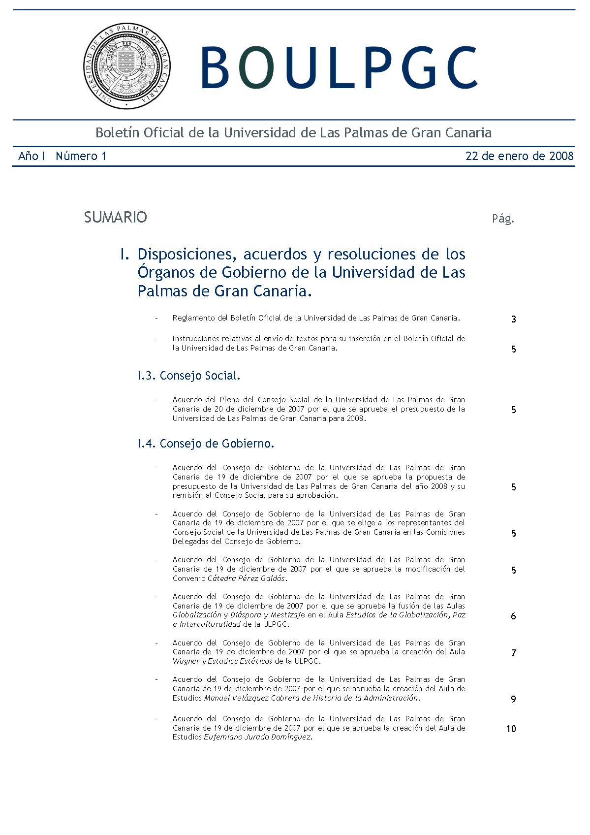 Boletín oficial de la Universidad de Las Palmas de Gran Canaria
